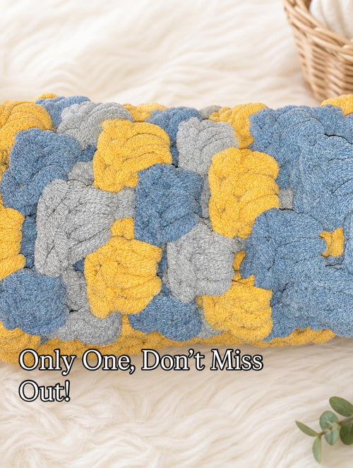 Chunky Crochet Baby Blanket – Handmade Granny Square Blanket – One of a Kind Cozy Baby Throw