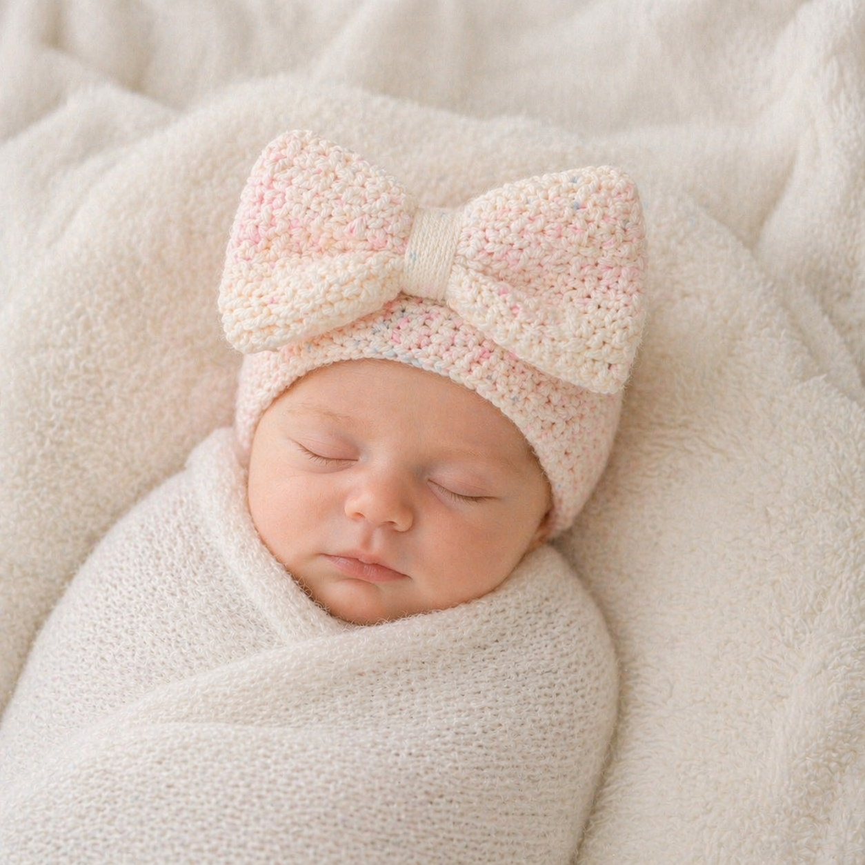 Handmade Crochet Baby Hat with or without bow