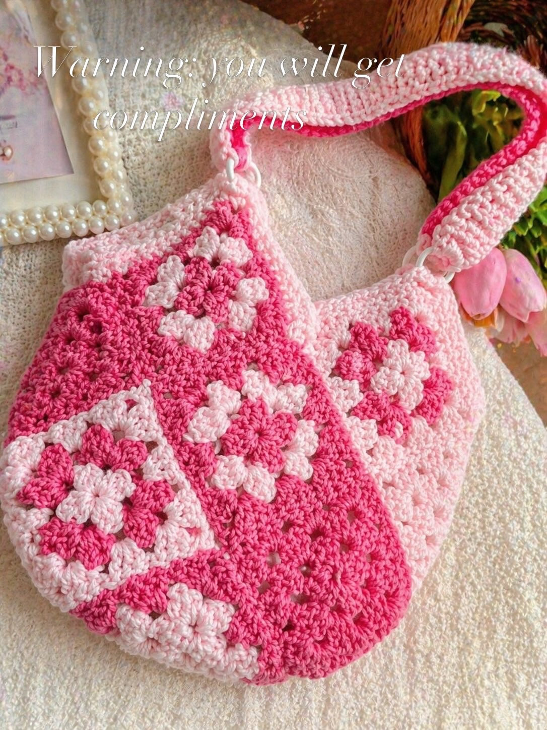 Custom Granny Square Crochet Bag – Handmade Boho Purse – Beaded or Crochet Strap & Handle Options