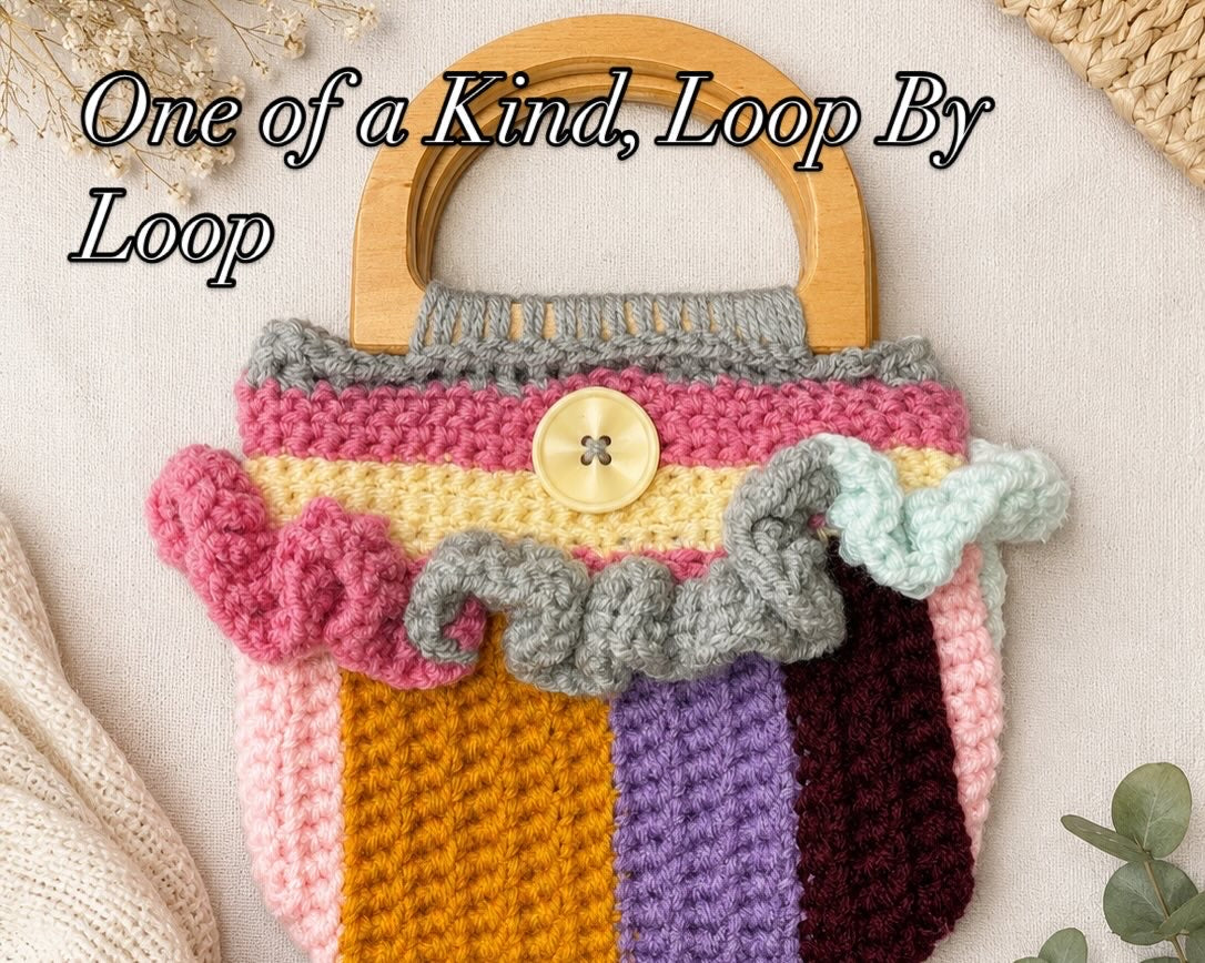 Custom Scrap Yarn Crochet Handbag | One-of-a-Kind Boho Purse