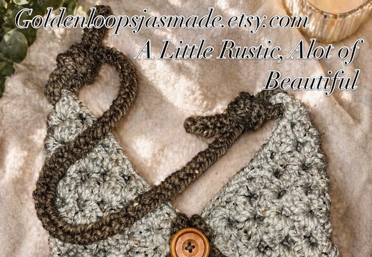 Custom Crochet Boho Bag – Handmade Rustic Shoulder Bag – Custom Colors Available