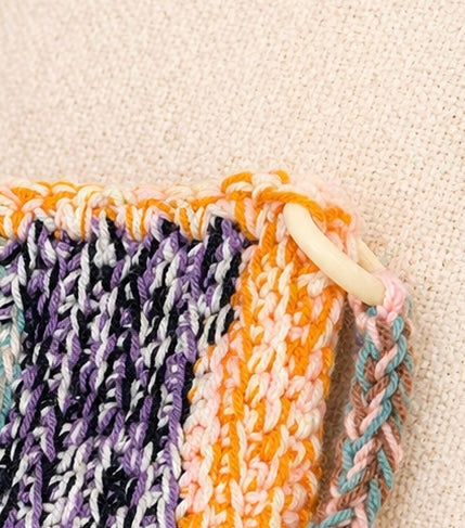 One-of-a-Kind Crochet Shoulder Bag – Scrap Yarn Handmade Purse with Braided Strap