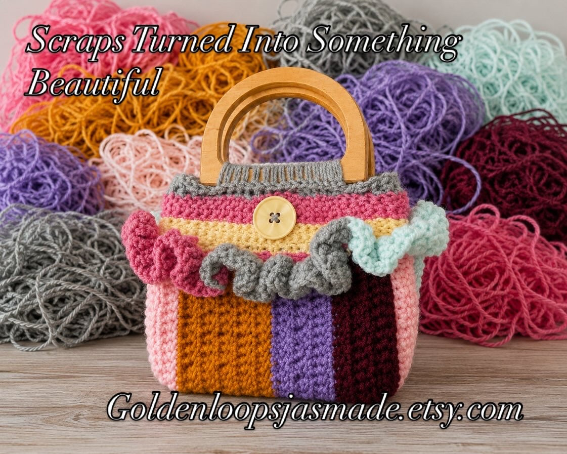 Custom Scrap Yarn Crochet Handbag | One-of-a-Kind Boho Purse