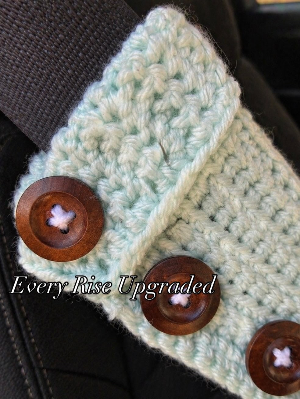 Handmade Crochet Seatbelt Cover – Buttoned Seatbelt Cushion – Soft Car Comfort Accessory