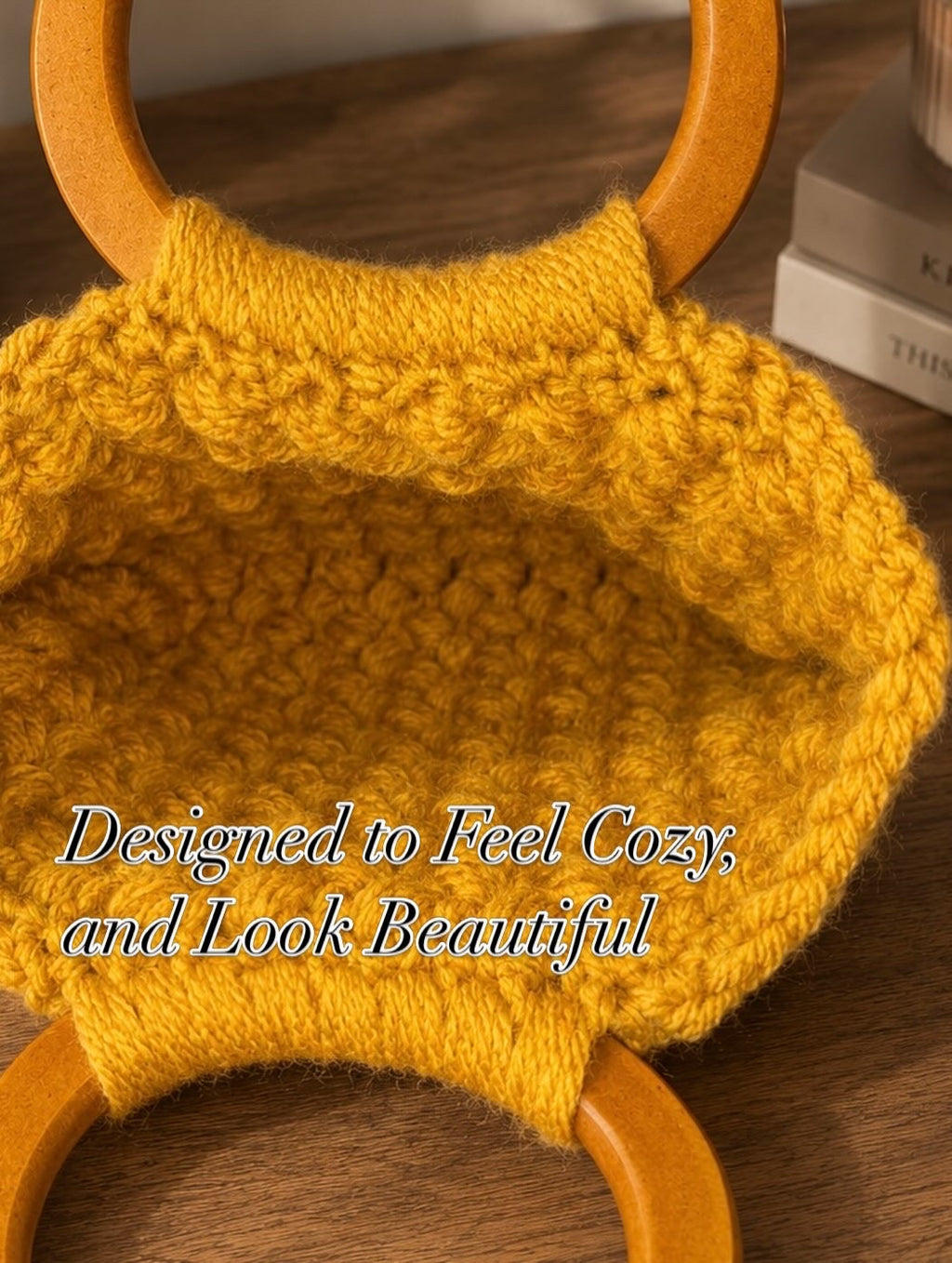 Golden Mustard Bobble Stitch Crochet Handbag | Limited Edition Boho Pur