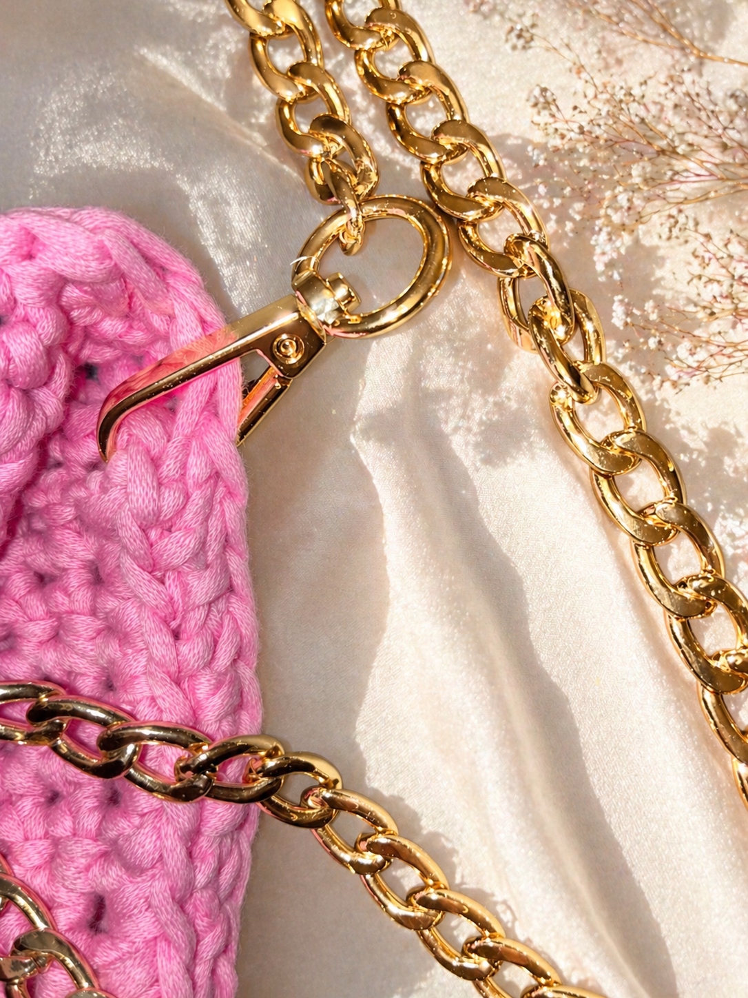 Handmade Crochet Clutch Purse with Detachable Gold Chain Strap | Boho Evening Bag | Custom Colors Availabl