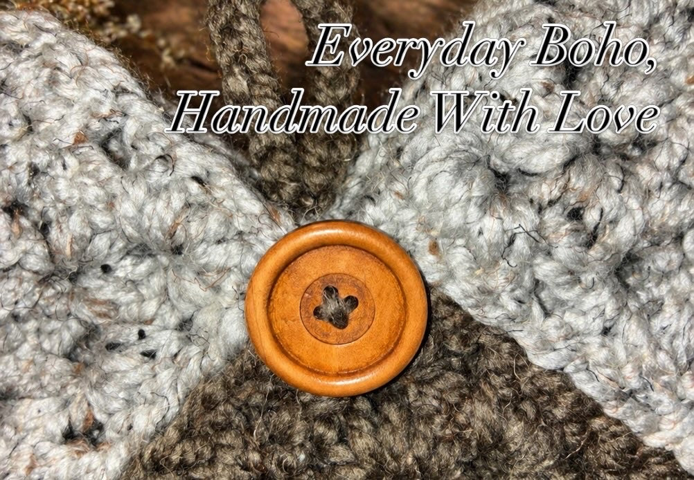 Custom Crochet Boho Bag – Handmade Rustic Shoulder Bag – Custom Colors Available