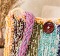 One-of-a-Kind Crochet Shoulder Bag – Scrap Yarn Handmade Purse with Braided Strap